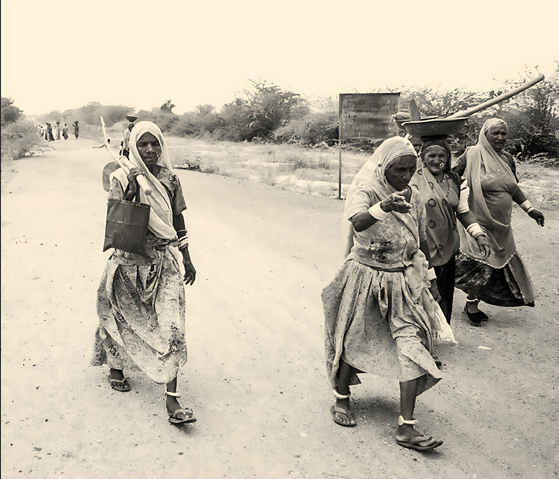 Workers at an MGNREGA worksite in Rajasthan